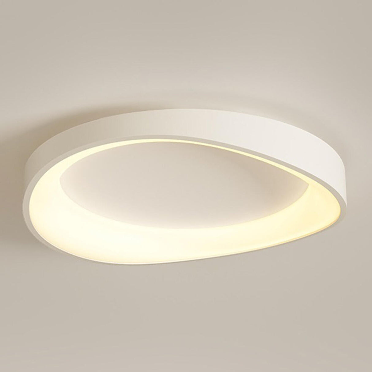 Irregular White Circular LED Flush Mount Ceiling Light Image - 9