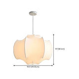 Italian Drum Silk Pendant Living Room White Chandelier Image - 10