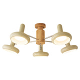 Ivory Adjustable Iron Semi-Flush Mount Light 8-Head Image - 5