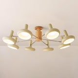 Ivory Adjustable Iron Semi-Flush Mount Light 8-Head Image - 6