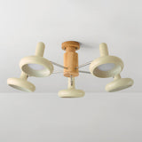 Ivory Adjustable Iron Semi-Flush Mount Light 8-Head Image - 9