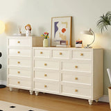 Ivory Composite Wood Storage Soft-Close Drawers Dresser Image - 1