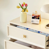 Ivory Composite Wood Storage Soft-Close Drawers Dresser Image - 12