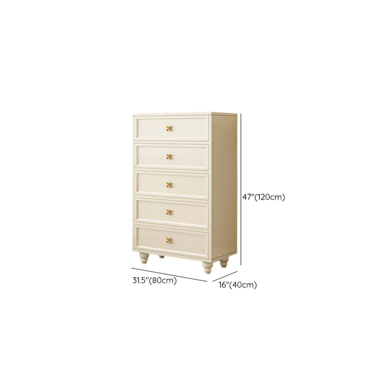 Ivory Composite Wood Storage Soft-Close Drawers Dresser Image - 18