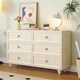 Ivory Composite Wood Storage Soft-Close Drawers Dresser Image - 3