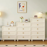 Ivory Composite Wood Storage Soft-Close Drawers Dresser Image - 4