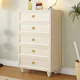 Ivory Composite Wood Storage Soft-Close Drawers Dresser Image - 5