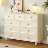 Ivory Composite Wood Storage Soft-Close Drawers Dresser Image - 7