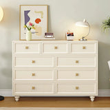 Ivory Composite Wood Storage Soft-Close Drawers Dresser Image - 8