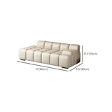 Ivory Large Rectangular Leather Solid Color Lounge Sofa Image - 14