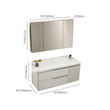 Ivory Sink Ceramic Top Storage Drawers Bathroom Vanity Image - 15