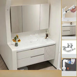 Ivory Sink Ceramic Top Storage Drawers Bathroom Vanity Image - 7