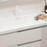 Ivory Sink Ceramic Top Storage Drawers Bathroom Vanity Image - 8