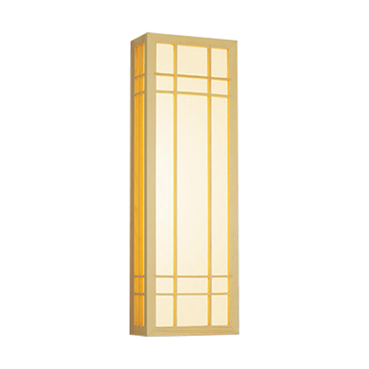 Japanese Inspired Box Wooden Grid LED Wall Sconce Image - 10