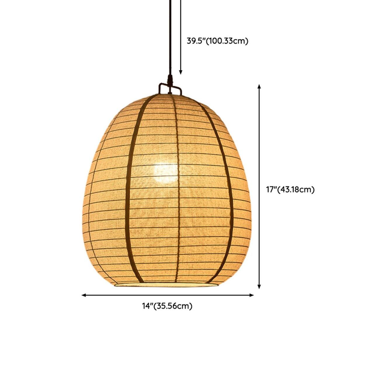 Japanese Restaurant Beige Woven Lantern Pendant Light 