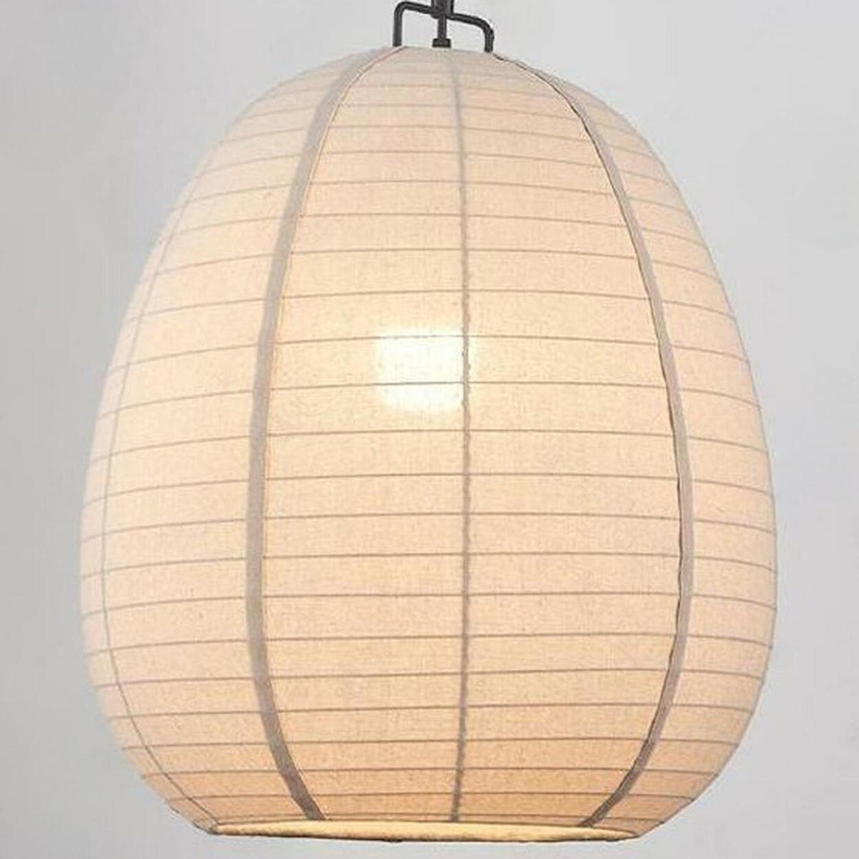 Japanese Restaurant Beige Woven Lantern Pendant Light Image - 8