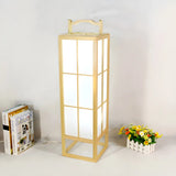 Japanese-Style Beige Rectangular Wooden Floor Lamp Image - 1