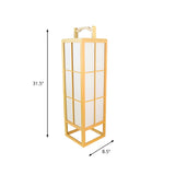 Japanese-Style Beige Rectangular Wooden Floor Lamp #size