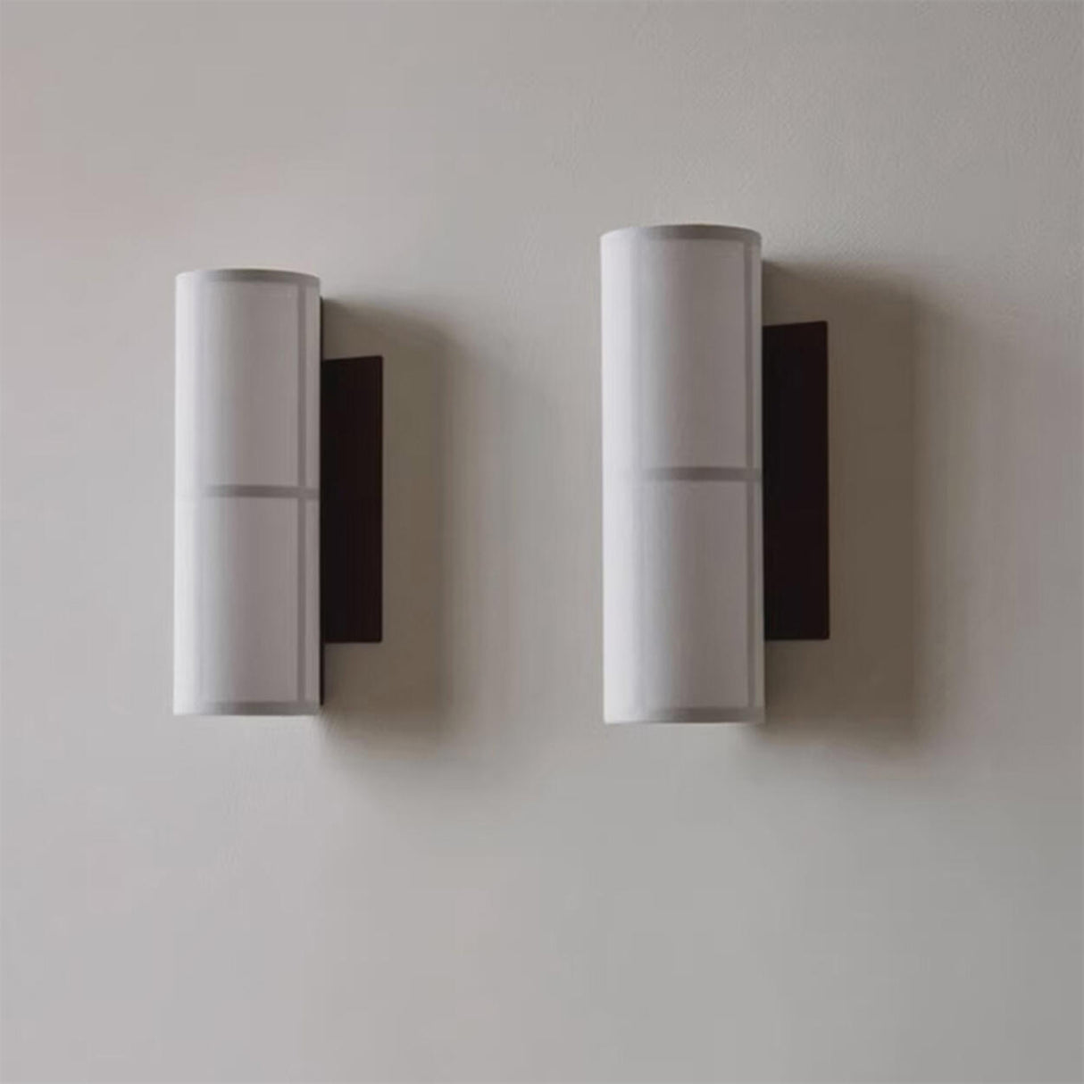 Japanese Style Cylinder Fabric Shade Wall Sconce Image - 12