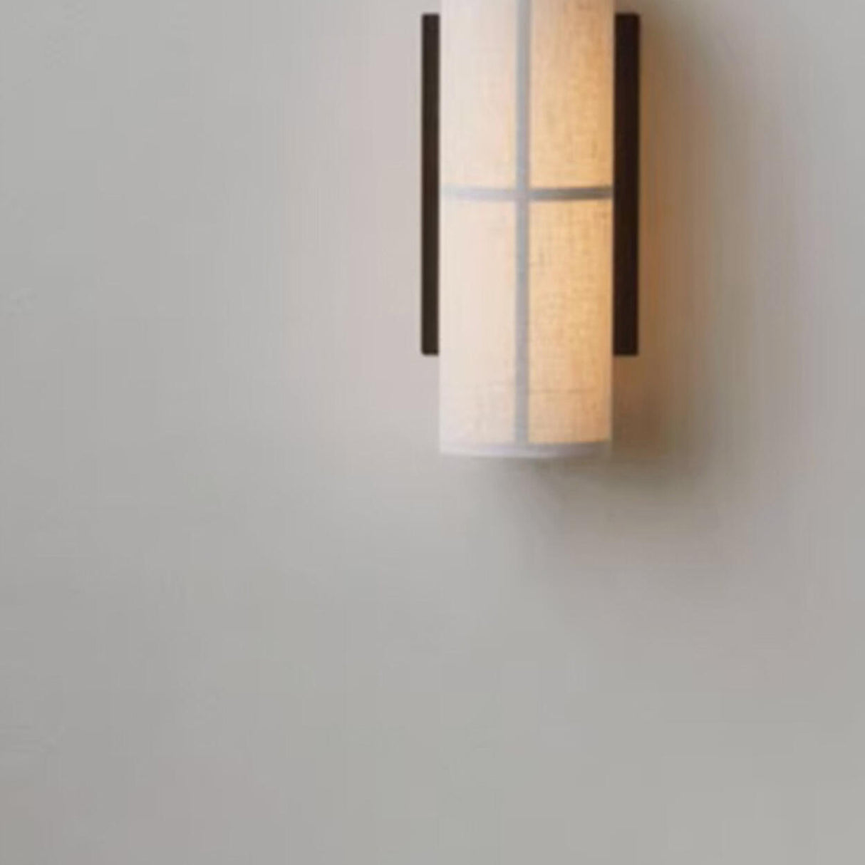 Japanese Style Cylinder Fabric Shade Wall Sconce Image - 13