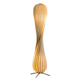 Japanese-style Twisted Spiral Wooden Floor Lamp Image - 6