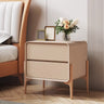 Khaki 2-Tier Rectangular Drawer Storage Nightstand with Legs Image - 5