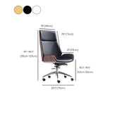 Khaki Adjustable Swivel High-Back Leather Office Chair #size