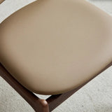 Khaki Faux Leather Armless Wood Open Back Dining Chair Image - 9