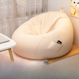 Khaki Removable Circular Cotton Bean Bag with Storage Image - 1