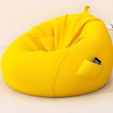 Khaki Removable Circular Cotton Bean Bag with Storage Image - 14