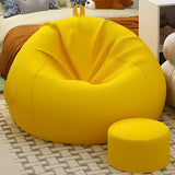 Khaki Removable Circular Cotton Bean Bag with Storage Image - 15