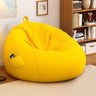 Khaki Removable Circular Cotton Bean Bag with Storage Image - 2