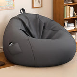 Khaki Removable Circular Cotton Bean Bag with Storage Image - 6