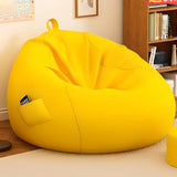 Khaki Removable Circular Cotton Bean Bag with Storage Image - 7