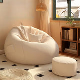 Khaki Removable Circular Cotton Bean Bag with Storage Image - 8