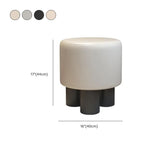 Khaki Round Fabric Upholstered Vanity Stool with Legs #size