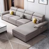 Khaki Tear Resistant Tech Cloth Sectional with Storage Image - 5