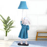 Kid's Room Blue Cartoon Sheep Barrel Fabric Floor Lamp Image - 1