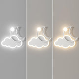 Kid's Room Creative White Moon Metal LED Wall Sconce Image - 13