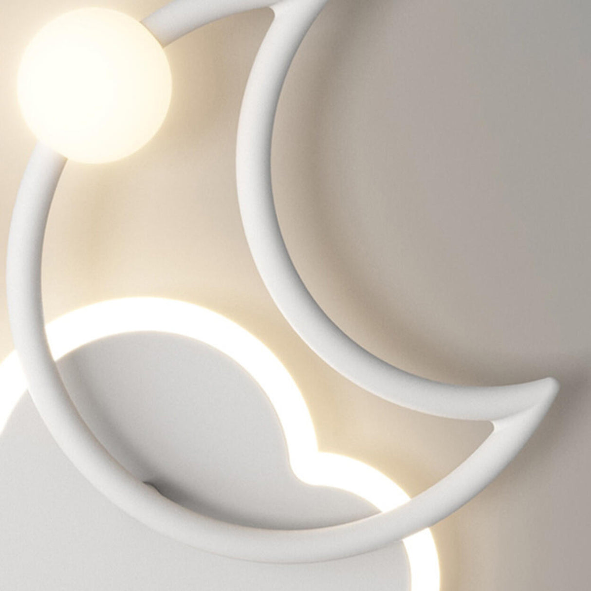 Kid's Room Creative White Moon Metal LED Wall Sconce Image - 15