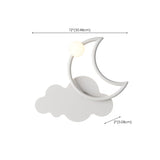 Kid's Room Creative White Moon Metal LED Wall Sconce #size