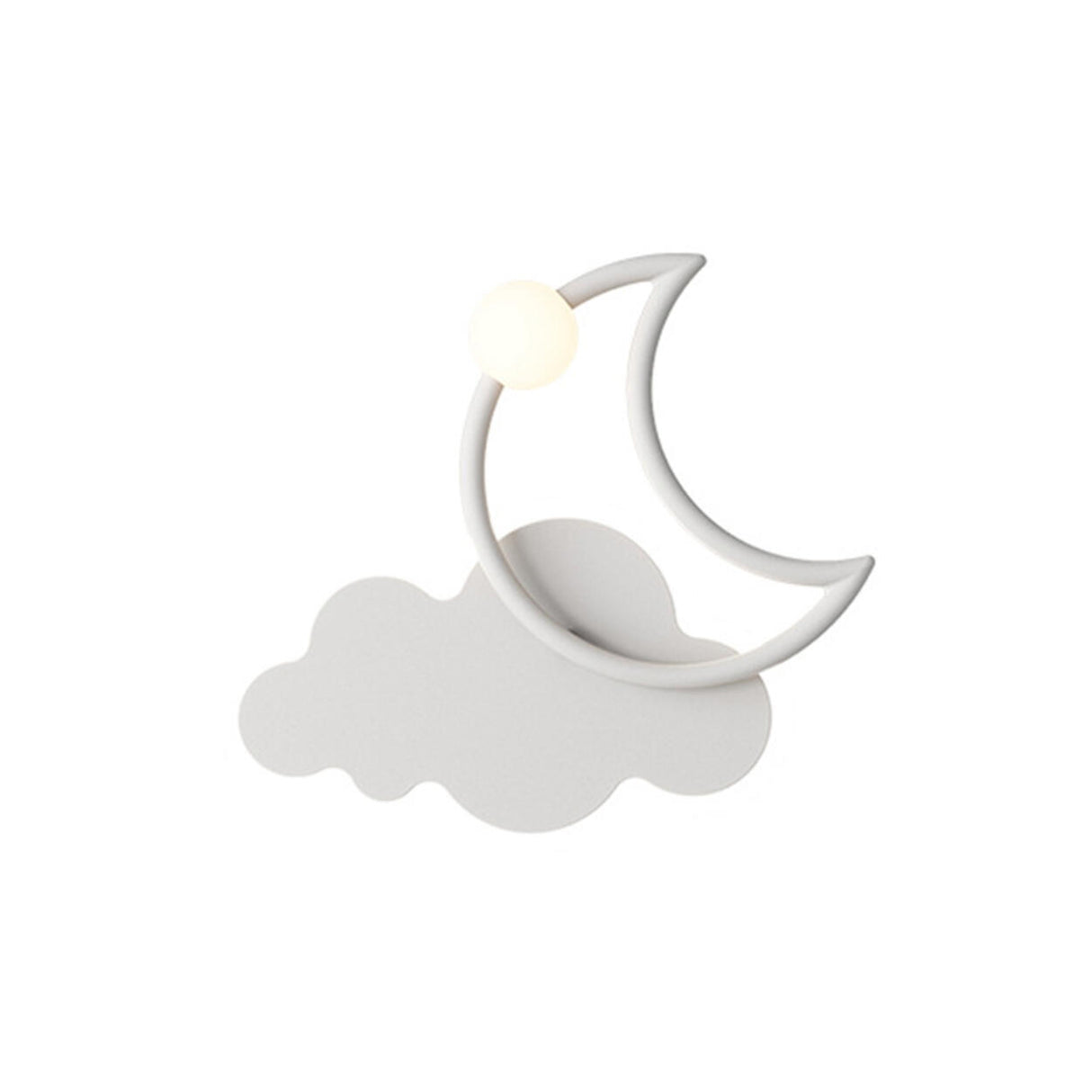 Kid's Room Creative White Moon Metal LED Wall Sconce Image - 8