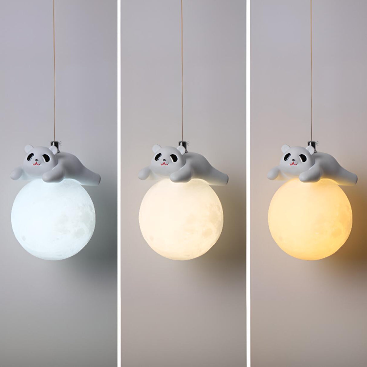 Kid's Room Cute Panda White LED Metal Wall Sconce Image - 10