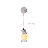 Kid's Room Cute Panda White LED Metal Wall Sconce #size