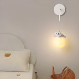 Kid's Room Cute Panda White LED Metal Wall Sconce Image - 4