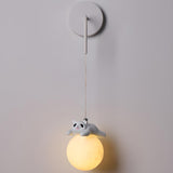 Kid's Room Cute Panda White LED Metal Wall Sconce Image - 7