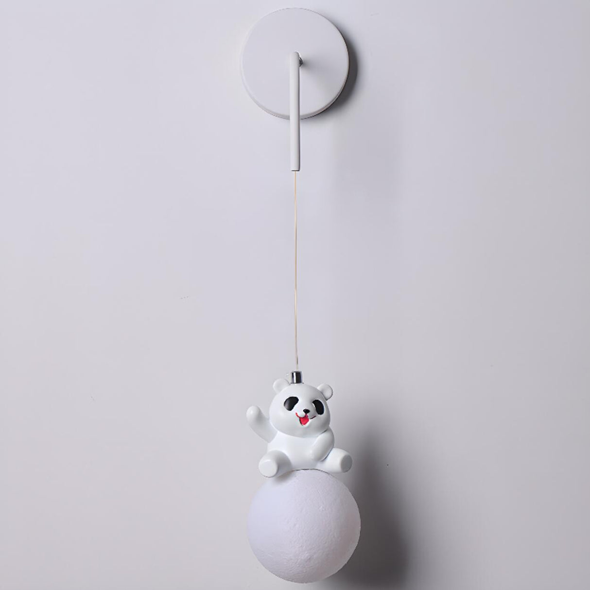 Kid's Room Cute Panda White LED Metal Wall Sconce Image - 8