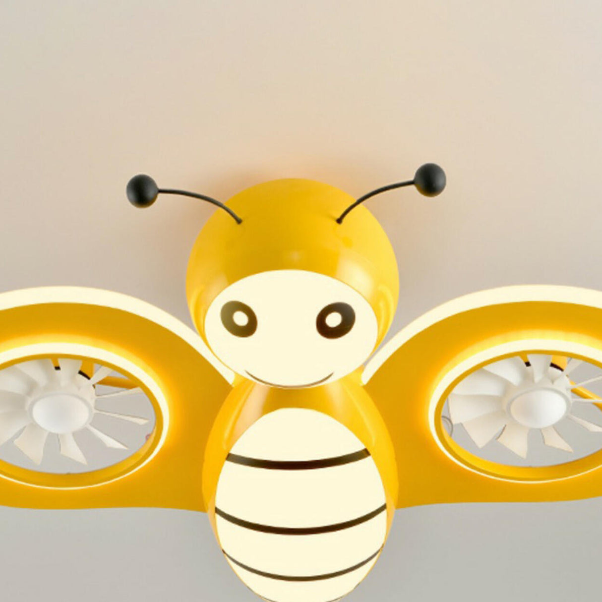 Kid's Room Cute Pink Bee Ceiling Fan with LED Lights Image - 10