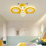 Kid's Room Cute Pink Bee Ceiling Fan with LED Lights Image - 16