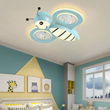 Kid's Room Cute Pink Bee Ceiling Fan with LED Lights Image - 4